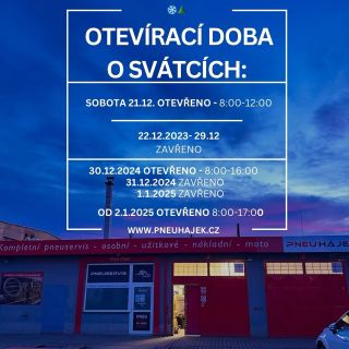 Vážení zákazníci, děkujeme vám za projevenou přízeň v tomto roce. Přejeme vám krásné vánoční svátky a pevné zdraví v roce...